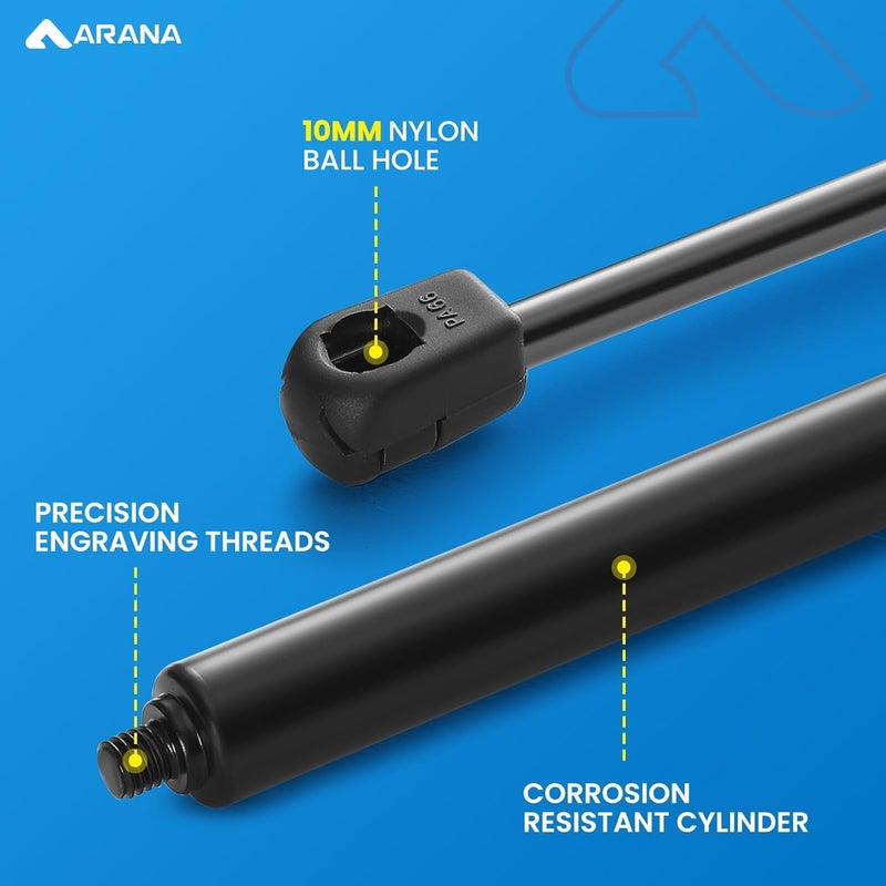 ARANA C16-09209 16 inch 38lb Gas Struts, 15.7 in 38# Camper Shell Shocks 419697 21577-002, 16" Truck Cap Struts Lift Support for Leer A.R.E Snugtop Topper Canopy Replacements C16-33309, 2Pcs - Image 4
